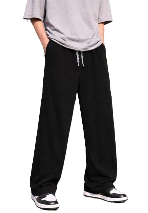 madagala Men Track Pants Cotton Blend Fabric Elastic Waist Comfortable Gym Running Casual Street Style Lounge Bottoms-picture-19