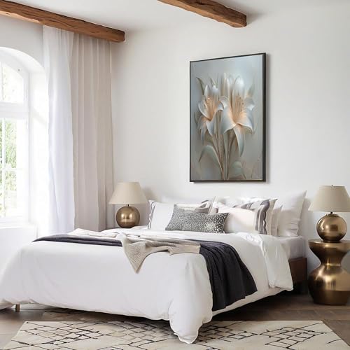 Póster de lirio en lienzo de 80x120cm para decoración de pared de salón moderno 3