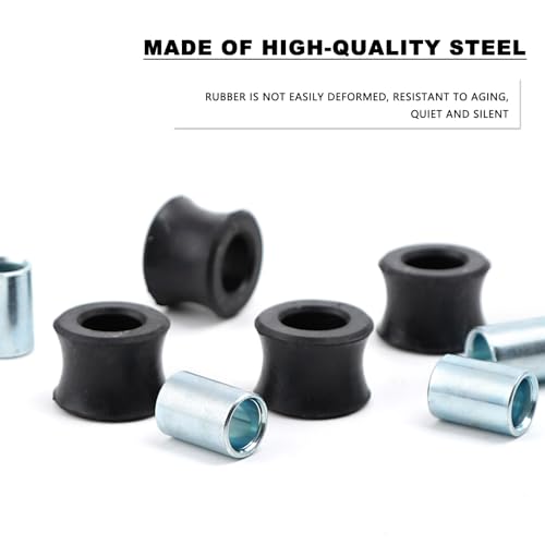 Minho 4Pcs 10MM Rear Shock Absorbing Suspension Bushing Set in Rubber Material for Motorcycles Scooters ATVs UTVs Go Kar