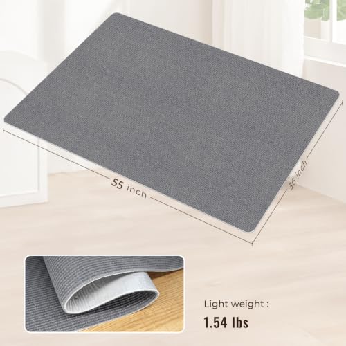 Image of Sycoodeal Office Chair Mat for Hardwood Floor,Slip Resistant Floor Mat for Rolling Chairs,Easy to Clean,Large Floor Protector Office Computer Gaming Chair,Grey(36 inchx55 inch)