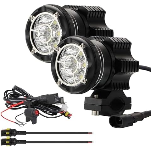 Kairiyard Phares Rond LED de Moto Projecteur Avant Feux Cover