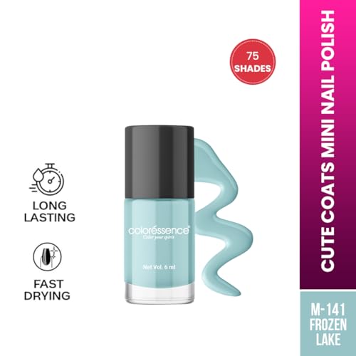 Image of Coloressence Cute Coats Long Lasting Nail Paint | Chip Resistant | Quick Dry | One Swipe Application | Toxin Free|Frozen Lake -6ml