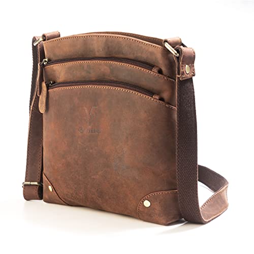Goatter Hunter Leather 9.5" Inch Sling Cross-BodyBag for Girls And Women, (Brown) - Image 5