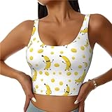 Novastar Sports Bras for Women High Support - Cute Sweet Banana Running Crop Workout Tank Top for Women Black