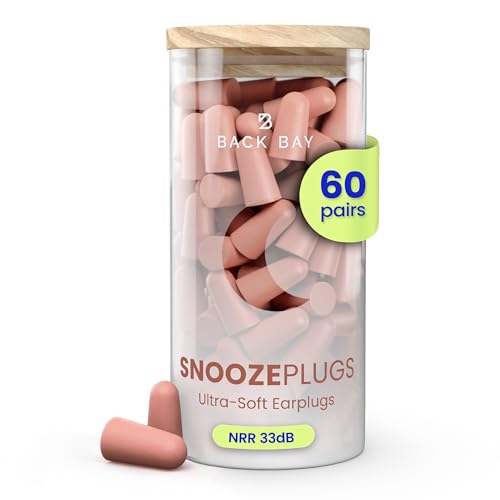 SnoozePlugs Ultra Soft Foam Earplugs for Sleeping, 60 Pairs Comfortable Foam Ear Plugs for Side...