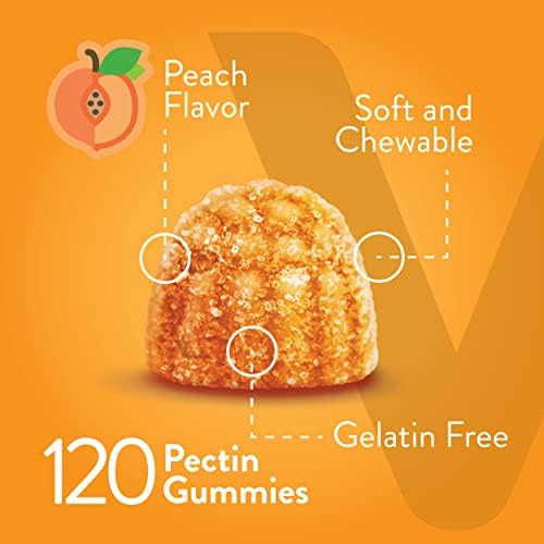 Turmeric Curcumin Gummies with Ginger & Black Pepper [Supports Joint Pain & Anti-Inflammatory] Herbal Supplement, Vegan, Pectin Gummy - Good For Adults Teens & Kids - Peach Flavor [60 Count-2 Pack]