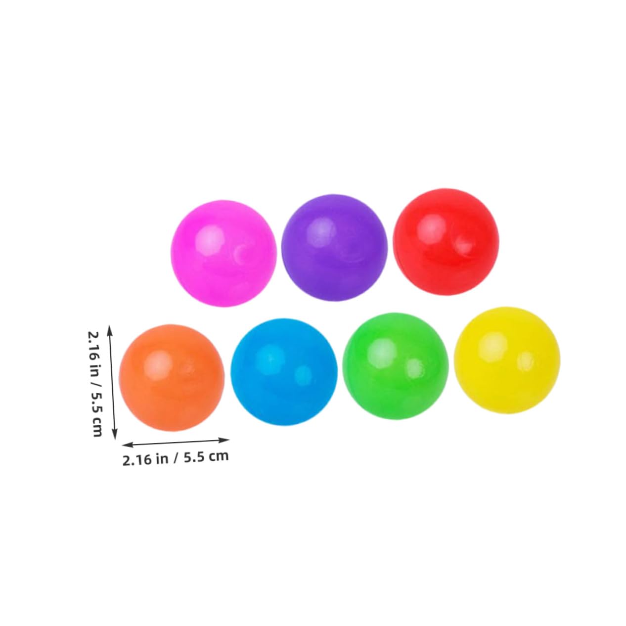 BESPORTBLE 100 Boules Rondes en Plastique Souple pour Piscine à Balles, 5,5cm, Lot de 100 Pièces Colorées, pour Salle de Jeux Bébé et Développement Musculaire