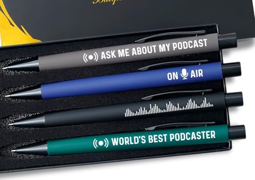 Stylo pour podcasters InnoBeta (Lot de 4) - Évitez les pannes d'encre et écrivez sans bruit
