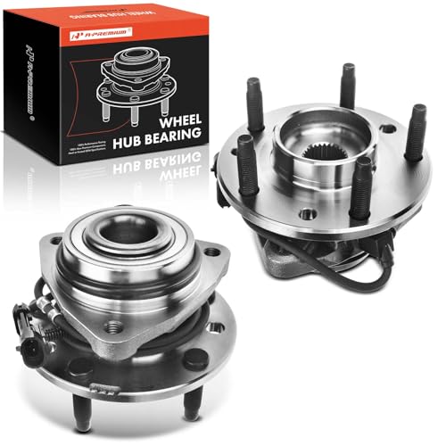 A-Premium 2 x Front Wheel Bearing and Hub Assembly with ABS & 5-Lug Compatible with Chevy & GMC & Isuzu & Oldsmobile - 1997-2005 - Blazer, S10, Jimmy, Sonoma, Hombre, Bravada