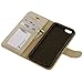 iPhone 6 Plus, 6S Plus Phone Case, Abacus24-7 Wallet with Leather Flip Cover and Stand, Gold