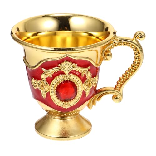 Housoutil Weinkelch im Europäischen Retro Stil Kreativbecher aus Metallhandwerk für Heimdekoration und Vielseitige Getränke Tee Wasser Saft