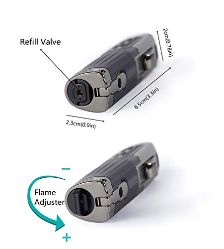 image for TOMOLO Cigar Lighter Triple Jet Flame Torch Lighter Refillable Butane 