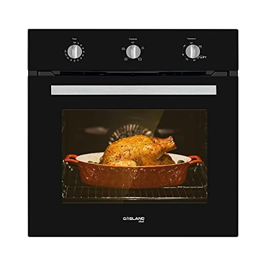 Single Wall Oven 24 Inch, GASLAND Chef Pro GS606MB 24" Built-in Natural Gas Oven, 6 Cooking Functions Convection with Rotisserie, Mechanical Knobs Control, 120V Electric Ignition, Black Glass Finish