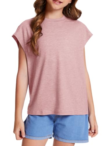 Girls Oversized T Shirts Kids Summer Tops Crewneck Cute Cap Sleeve Tee Trendy Athletic s Teen Shirts Clothes 2025