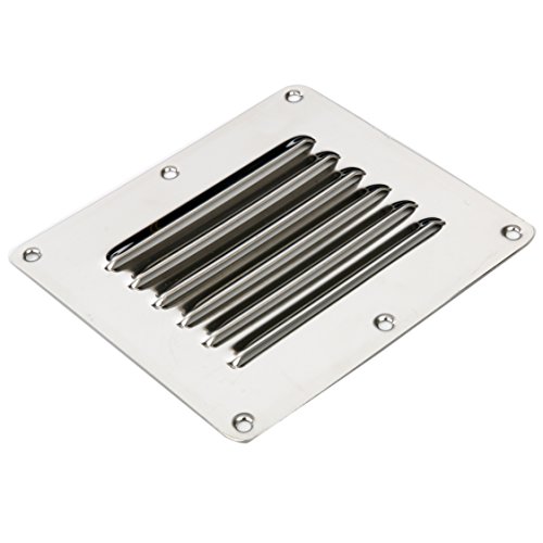 Amarine Made Stainless Steel Stamped Louvered Vent - Rectangular - 07722S - 4-1/2