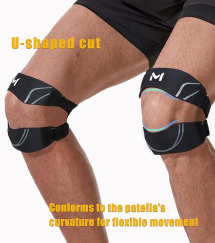 Image of 2 Pack Patella Knee Brace with Gel Pads,Adjustable Patellar Tendon Support Strap for Women and Men,Knee Pain Relief for Tennis,Running,Workout (Line patella knee brace, One Size)