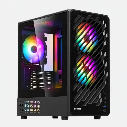 Image of Geonix Blaze Box Gaming Cabinet, 3 Pre-Installed ARGB Fans, Black