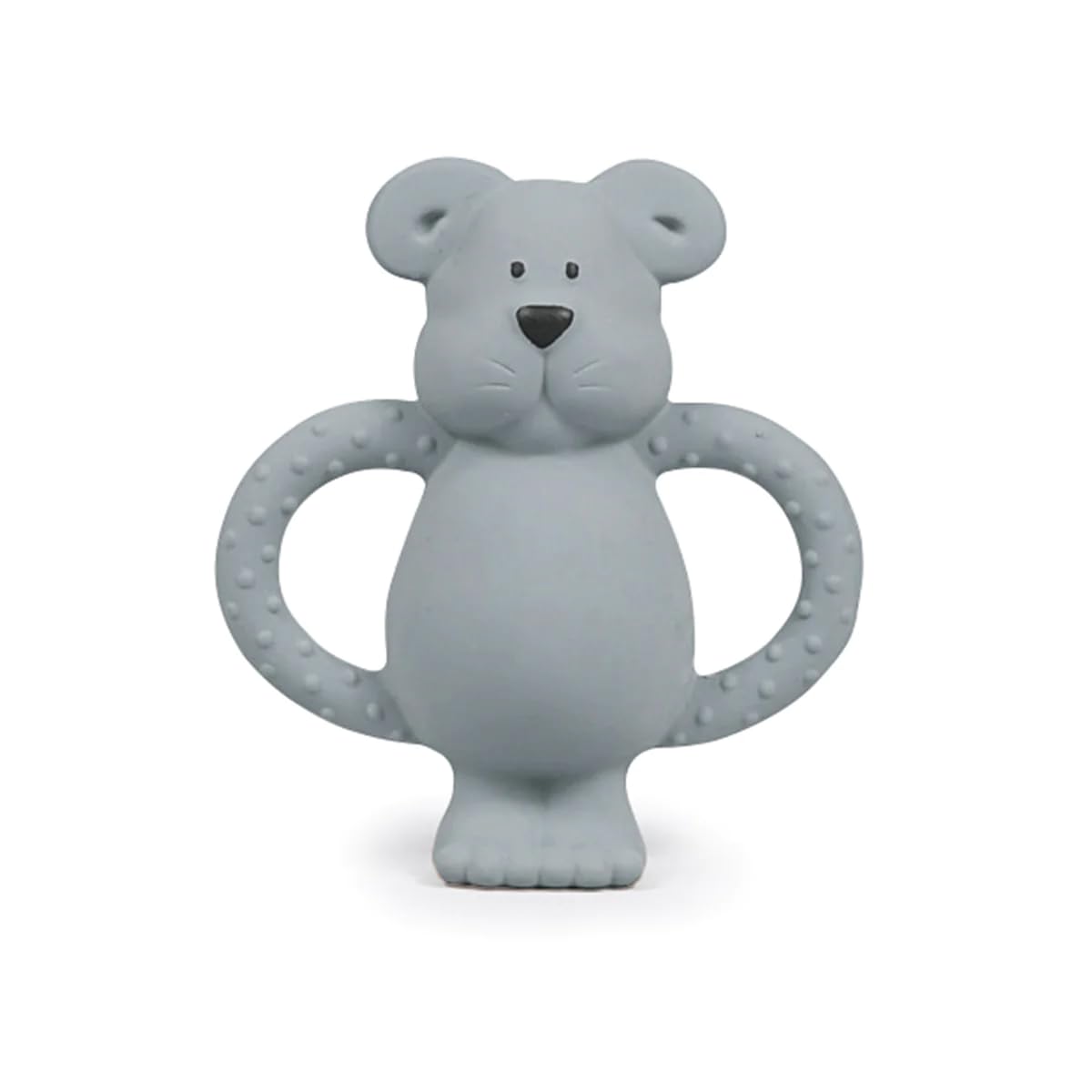 Pippeta 'Albert Bear' Baby Teether – 100% Natural Rubber, Hand-Painted, BPA-Free, Easy to Hold, Sensory Teething Toy & Pre-Training Toothbrush for Babies,From 0+ Months - Blue