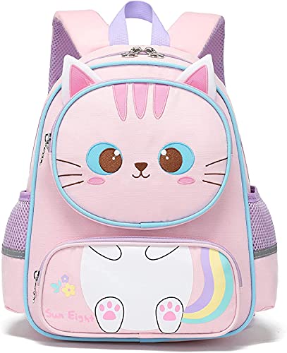 Mochila Escolar para niños Adolescentes, Estudiantes de Primaria, Grado 2 a 6, Mochila Impermeable de Nailon con Tiras Reflectantes de Seguridad, 28×12,5×36,5cm, Rosa Cover
