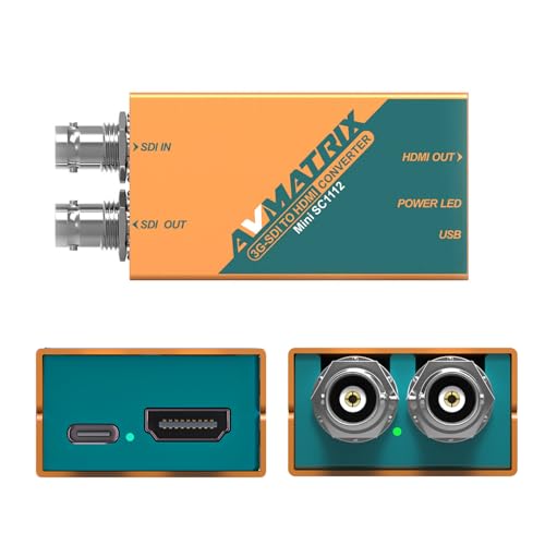 Image of AVMATRIX MINI SC1112 SDI to HDMI mini Converter, HD /SD /3G-SDI Loop Out, SDI /HDMI Converter Pocket Size & Easy Mount, USB-C Power Solution