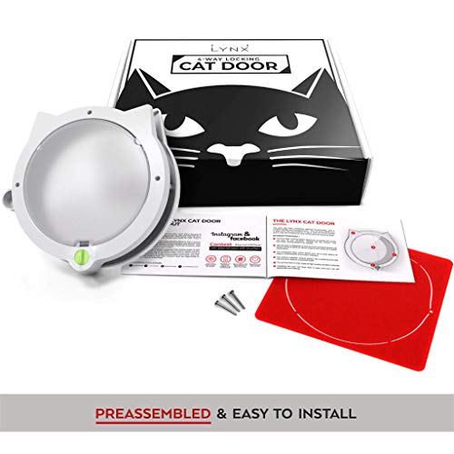 LYNX Cat Door for Pets β 4 Way Locking Cat Flap - for Interior Doors & Exterior Doors - Image 7