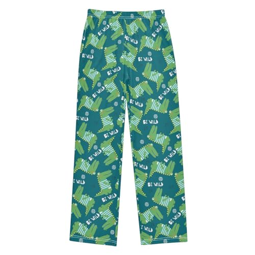 ZZXXB Crocodile Be Wild Boys Long Pants Soft Trousers Elastic Waist Kids Lounge Bottoms with Pockets S-XL
