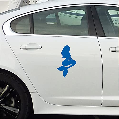 Image of Beautiful Mermaid 1 (Azure Blue) (Set Of 2) Premium Waterproof Vinyl Decal Stickers For Laptop Phone Accessory Helmet Car Window Bumper Mug Tuber Cup Door Wall Decoration