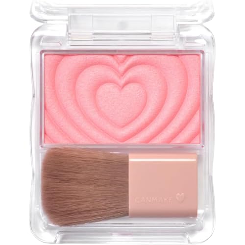 Image of CANMAKE - Powder Cheeks - Fine Pearl Transparent Clear Powder w /Soft Brush - 0.06floz (1.8g) (P01 Powerful Pink)