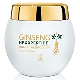 Ginseng Hexapeptide Anti Wrinkle Cream, Rice Face Moisturizer with Shea Butter, Turmeric & Butylene Glycol, Anti-Aging Repair, Brightening Skin, Deep Nourishment, Intensive Moisture Locking, 4.586oz