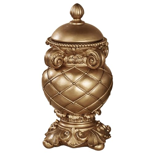Corinthia Classical Style Decorative Covered Jar Aged Gold