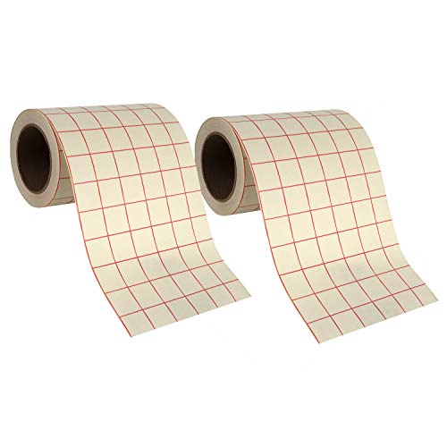 Angel Crafts Transfer Paper Tape 2pk: Craft Transfer Tape for Vinyl Application with Grid Lines - Self Adhesive Transfer Paper Roll Compatible with Cricut, Silhouette Cameo - 6 Inch by 50 Feet, White