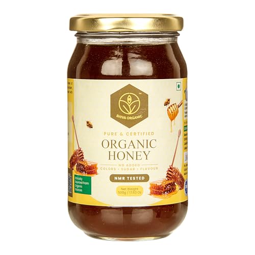 Image of Shiva Organic Raw Organic Certified Honey 500g | 100% Pure NMR Tested | Raw and Unprocessed