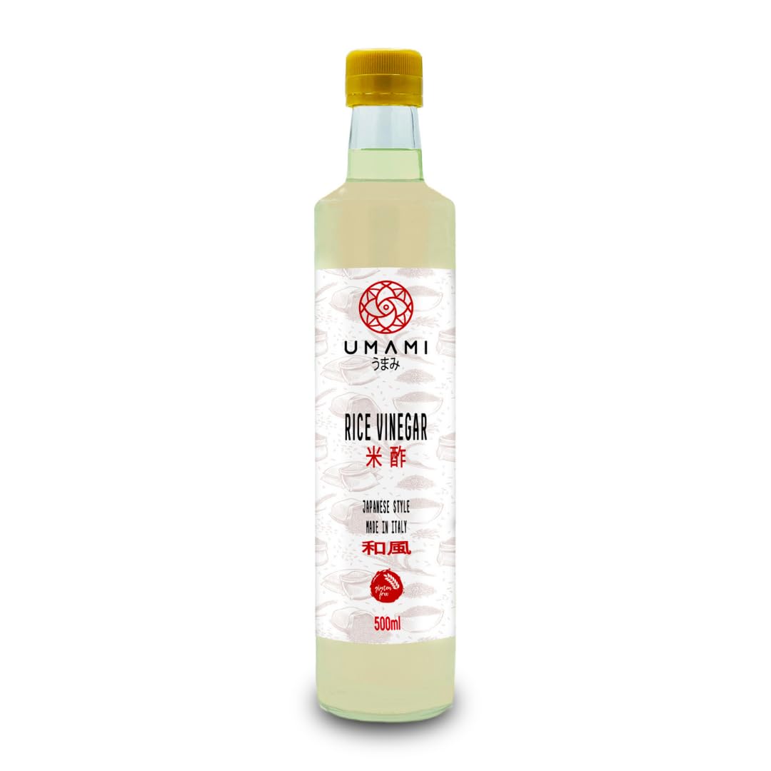 Umami Vinagre de Arroz para Sushi 500ml - Receta Auténtica Japonesa - Producido en Italia - Ideal para Arroz, Ensaladas y Marinados