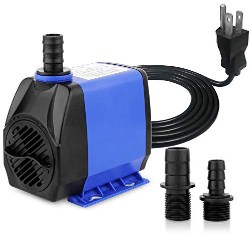 YCTECH 660GPH Submersible Pump, 45W Quiet Water Pump for 100 Gallon Tank, Fountain Pump Fresh/Salt Water Use, 2 Nozzles for Fish Tank, Pond, Aquarium, Statuary, Hydroponics