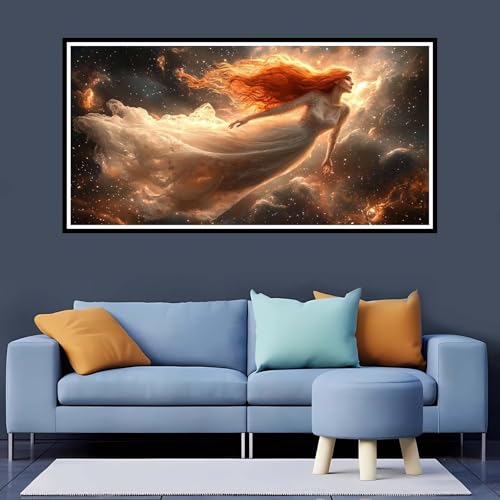 5D Diamond Painting Grande Formato Mujer, Diamond Painting Kit Full Round Drill Sueño Pintura de Diamante 40x80 cm, Punto de Cruz Diamond Painting Adultos Niños, Diamond Art para Casa Decoración-YZ733