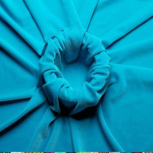 Image of Amazon Brand - Umi 5 Mtr Multi Purpose Velvet Fabric Cloth for Decoration, Trousseau Packing, Party Hall, Bouquet, Gift Packing, Decor, Pooja Room (5 Mtr, Teal), Solid