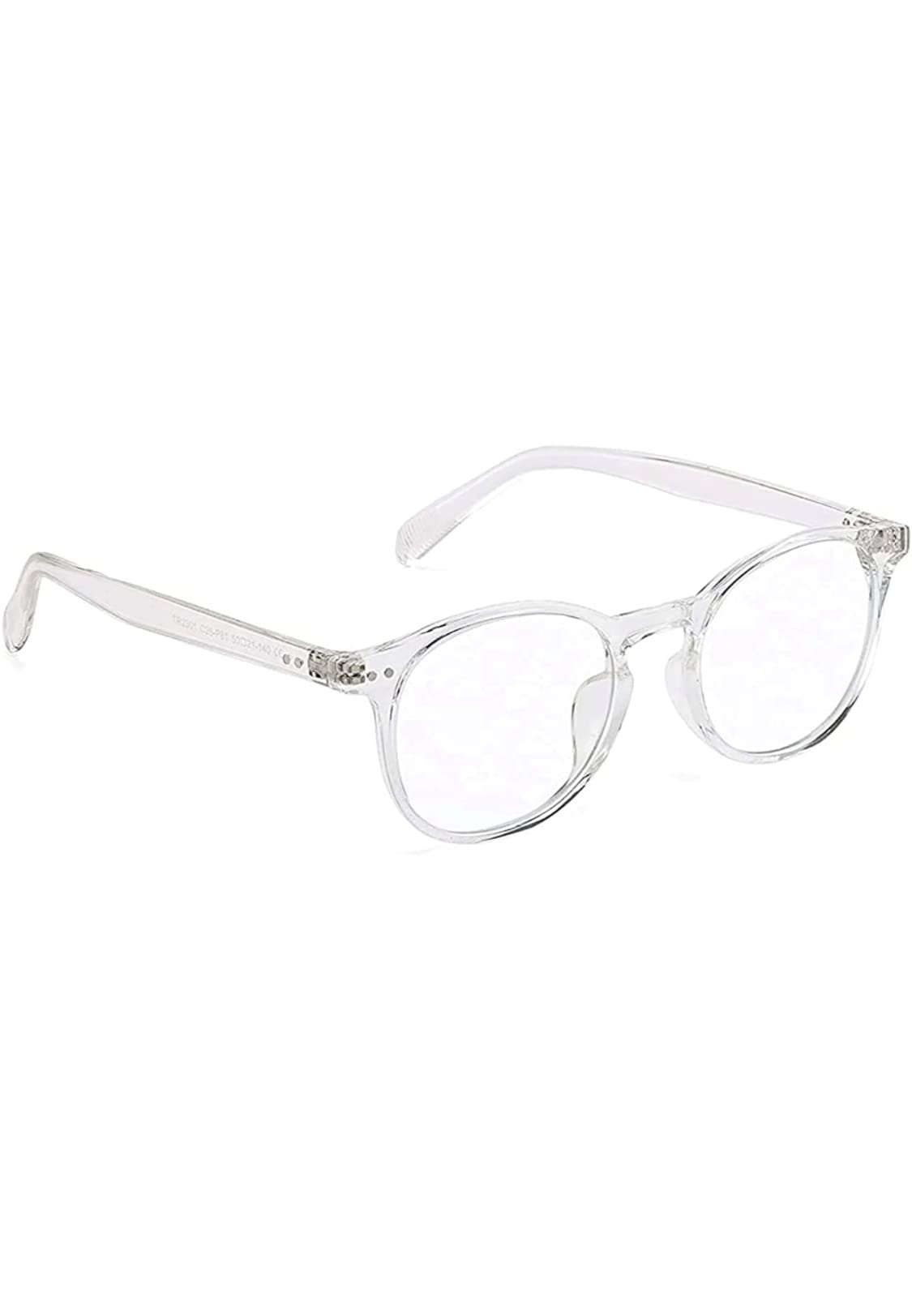 | Full Rim Round Branded Latest and Stylish Sunglasses | 100% UV Protected | Men & Women | Medium | Transparent Frame/Transparent Clear Lens - Pack of 1