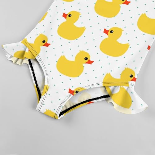 Girls One Piece Swimsuit Lovely Cute Animals Ruffles Swimwear Bathing Suits 3-12 Years4