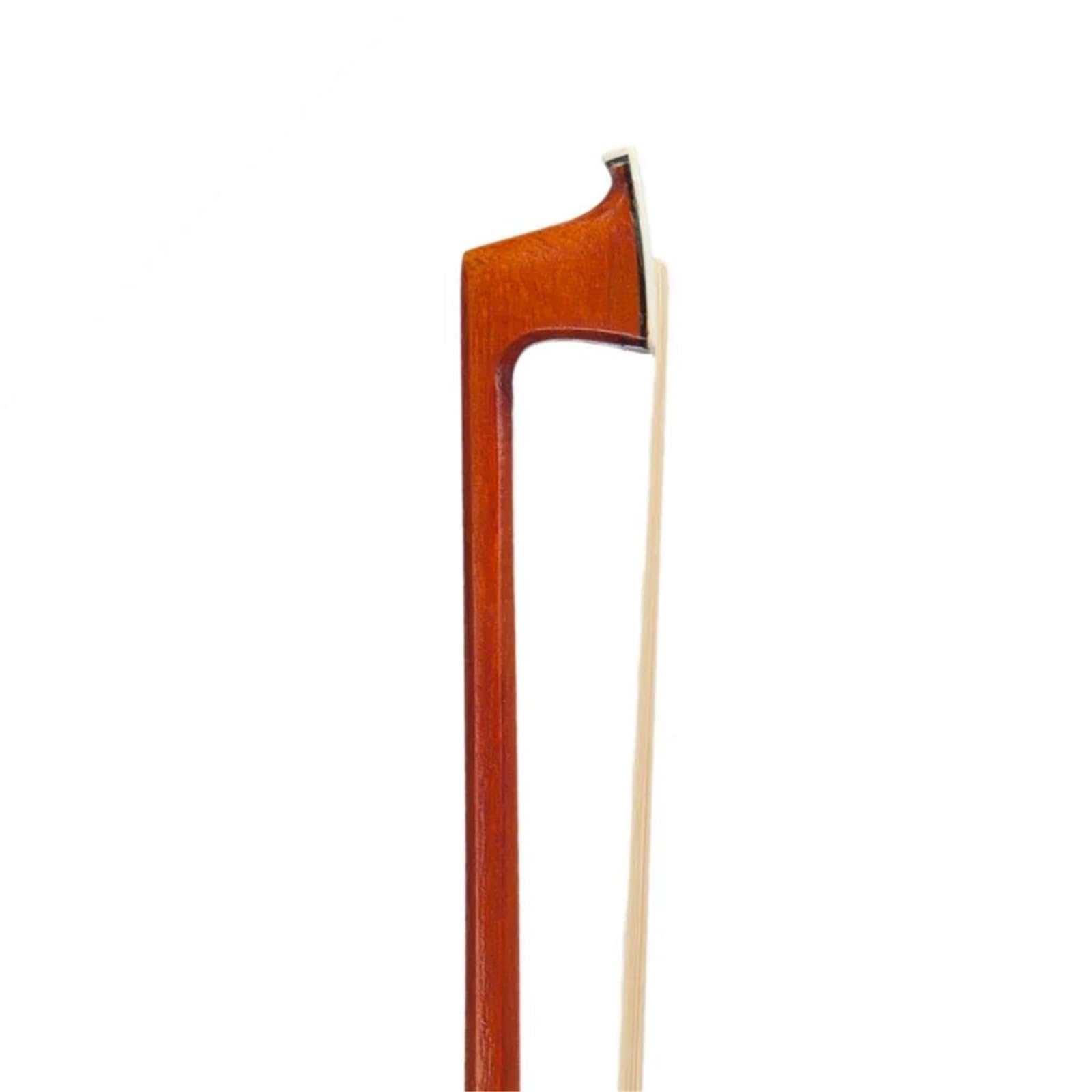 Geigenbogen Violinbogen 4/4 Brasilianisches Holz Weißes Rosshaar Achteckiger Stock Hautgriff Schwarzer Frosch