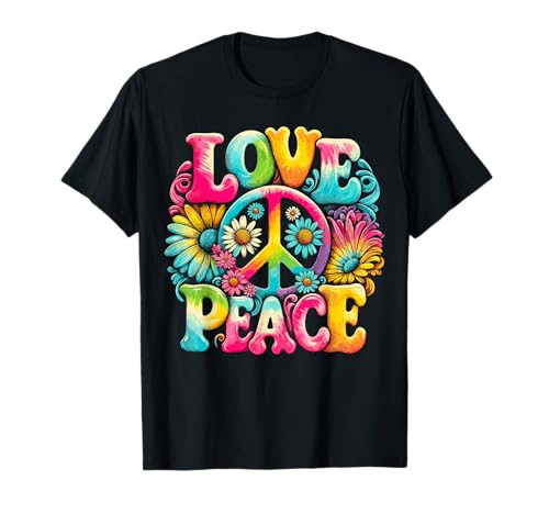 Hippie Peace Sign Love Tie Dye Hippie T-Shirt