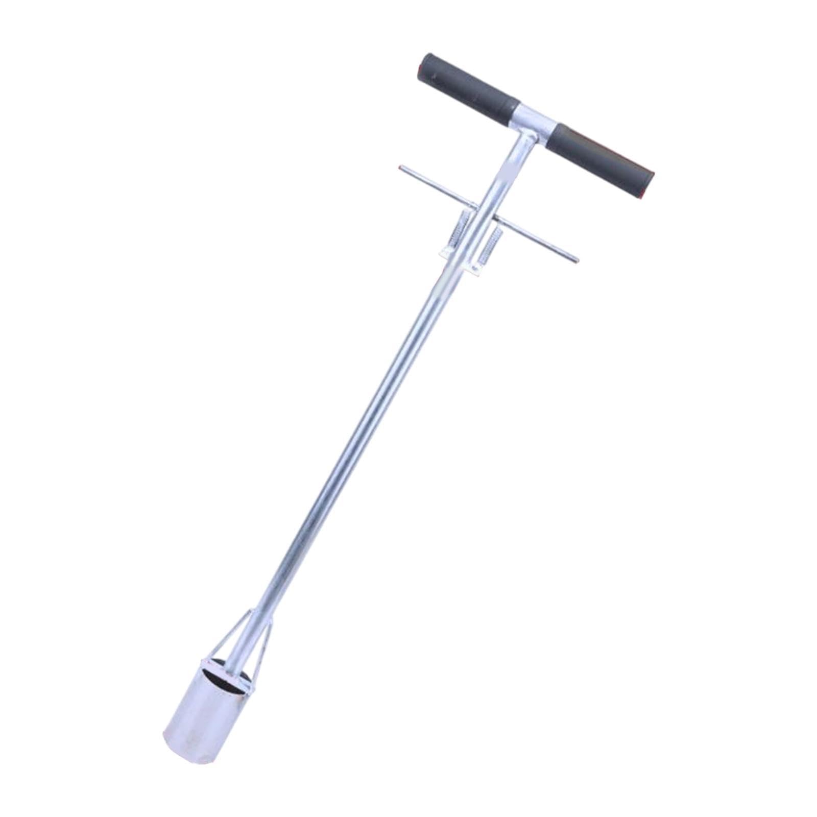 Baoblaze Lawn Plug Garden Tool, Soil Sampler Long Handle, Multipurpose,Bulb Planter,Manual Seedling Transplanter for Gardening,Weeding, 6.3cm Diameter