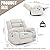 SINCRUMI Power Swivel Rocker Recliner Chair for Adults with Massage and Heat, USB and Type-C Charging Port, Infinite Position, Electric Glider Rocking Chairs for Living Room, Nursery, Pale Grey