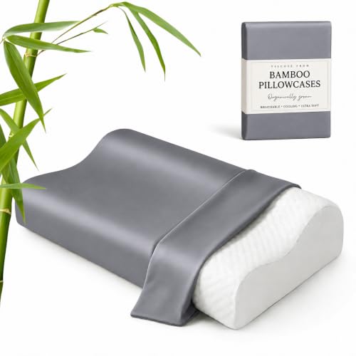 Image of Cooling Contour Cervical Pillowcase, Dark Grey, 24x14x5 /3.7 Inches, 1 Piece