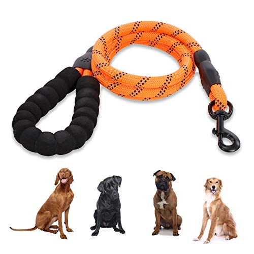 DECDEAL Corda refletiva para cães coleira com alça acolchoada 150 cm para cães pequenos e médios