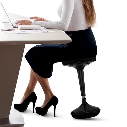 Image of Uncaged Ergonomics Wobble Stool - Height Adjustable (23-33 inch) Ergonomic Standing Desk Chair, Flexible Seating for Office, Classroom, and Active Sitting - Black