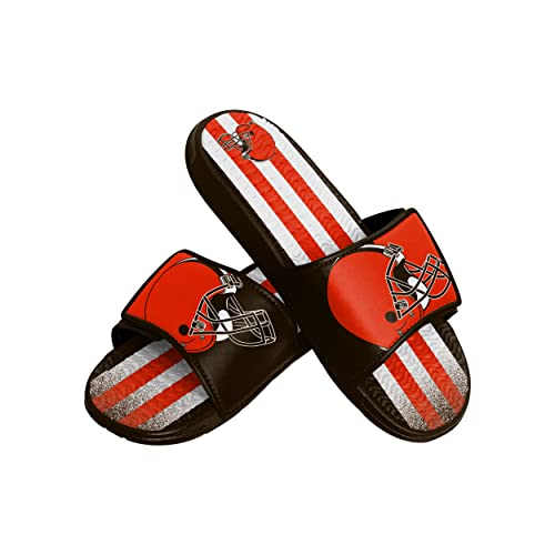 FOCO Cleveland Browns NFL Mens Team Stripe Gel Slide - L