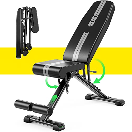 Banc de musculation réglable - Banc d'entraînement inclinable de 299,4 kg pour la maison et la salle de sport, banc de musculation pliable pour exercices de tout le corps Cover