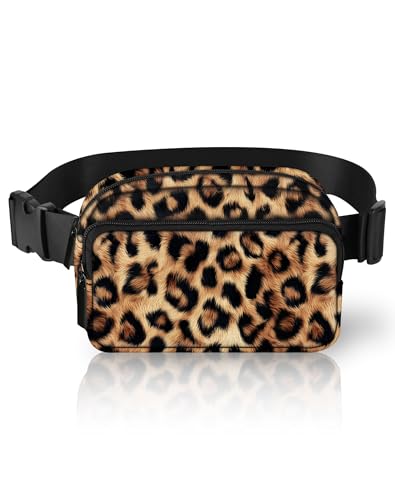 Image of Leopard Print Fanny Pack Lightweight Belt Bag Fashion Waist Pouch | Waterproof, crossbody bags for women, sports, running, traveling, hiking