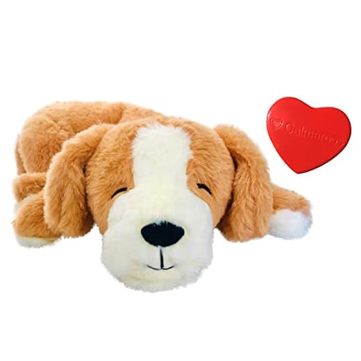 Calmeroos Puppy Heartbeat Toys Calming Separation Anxiety Relief Toys for Dogs Heartbeat Simulator in a Soft Comforting Pillow Pet Plush