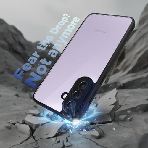 Image of RIGGEAR Shockproof Sleek Hybrid Armor Back Cover Case for Samsung Galaxy A37 5G (Clear PC + Black TPU Bumper)